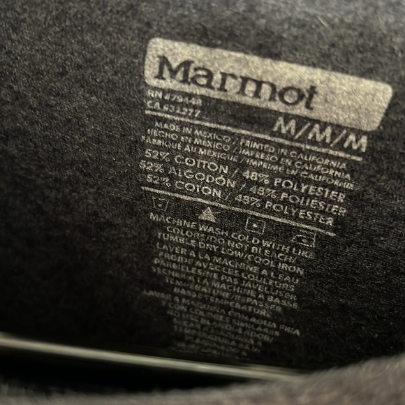 Marmot Coastal T-Shirt With Vintage Mountain Chest Logo in Navy Heather - Picture 3 of 4